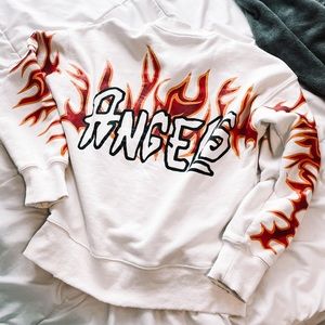 palm angels flame sweatshirt